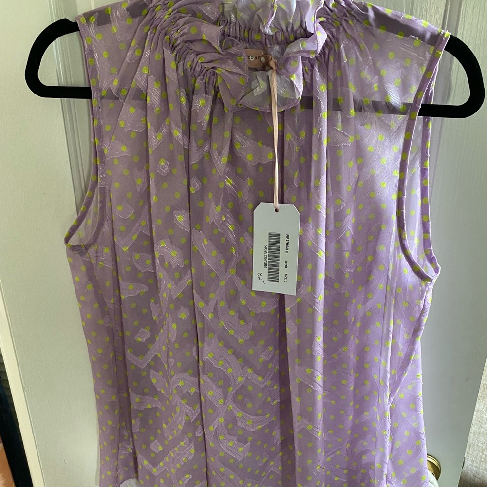 NWT Lilac and lime green dot summer top